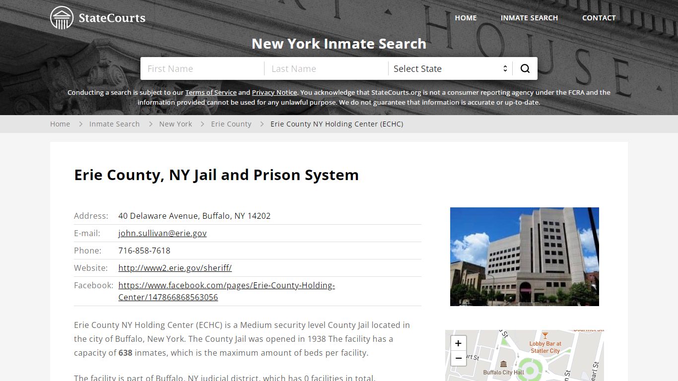 Erie County NY Holding Center (ECHC) Inmate Records Search ...
