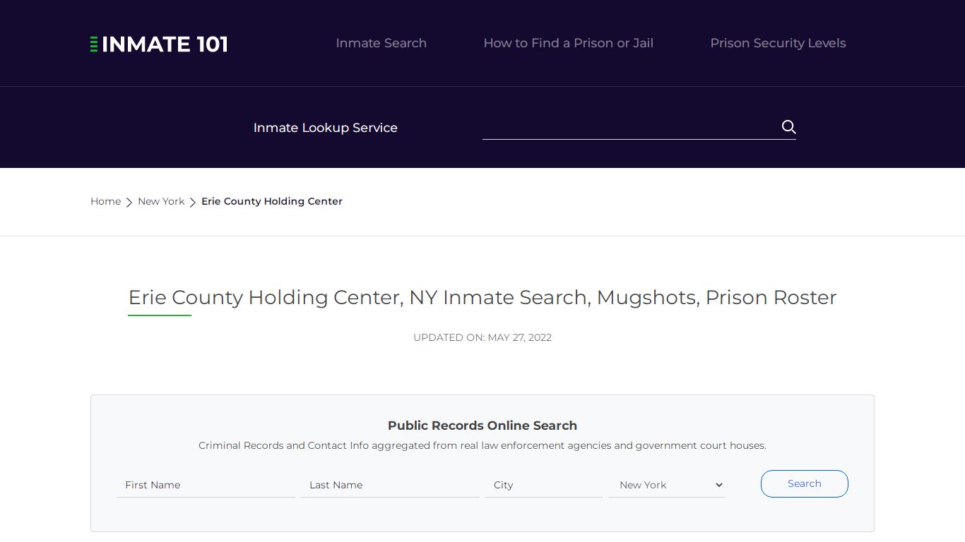 Erie County Holding Center, NY Inmate Search, Mugshots ...
